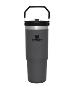 Stanley Flip Straw Tumbler 1.0 Gourde Avec Paille 0.89L - Froid Pendant 12 Heures - Gourde Isotherme - Sans BPA - Thermos Facile à Transporter - Va au Lave-Vaisselle - Charcoal