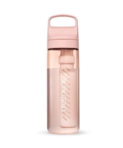 LifeStraw Go Series – Gourde filtrante sans BPA 650ml pour les voyages et l’usage quotidien. Élimine les bactéries, les parasites et les microplastiques. Améliore le Goût, Cherry Blossom (rosa)