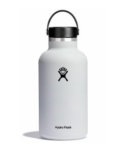 Hydro Flask - Bouteille d'eau 1893 ml (64 oz) - Bouteille en acier inoxydable à isolation sous vide avec bouchon Flex étanche et revêtement en poudre - Goulot large - White