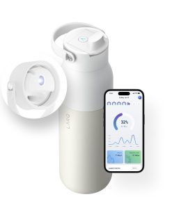 LARQ Bouteille PureVis 2 680ml - Bouteille d’eau auto-nettoyante avec purificateur UV, acier inoxydable isolé, application de suivi, réutilisable, Garantie 2 an, Granite White